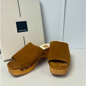 DOLCE VITA DORADO SUEDE MULES - NWB